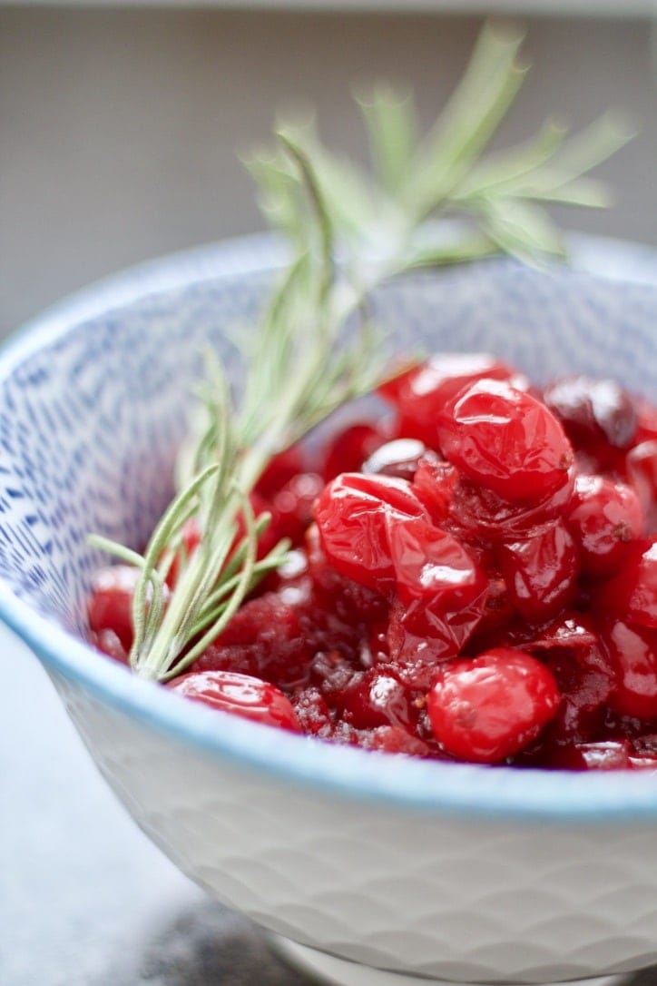 Easy Cranberry Compote (Sauce) with Rosemary Jo's Kitchen Larder