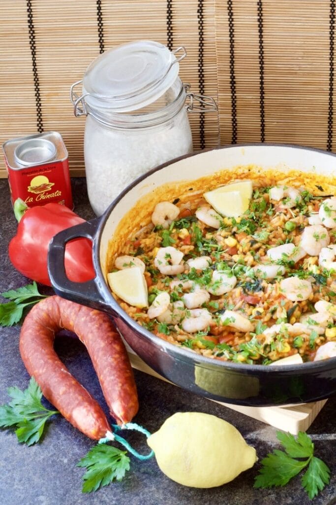 Easy Prawn & Chorizo Cheat's Paella