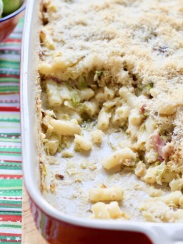 Brussels Sprouts, Bacon & Chestnuts Macaroni Cheese