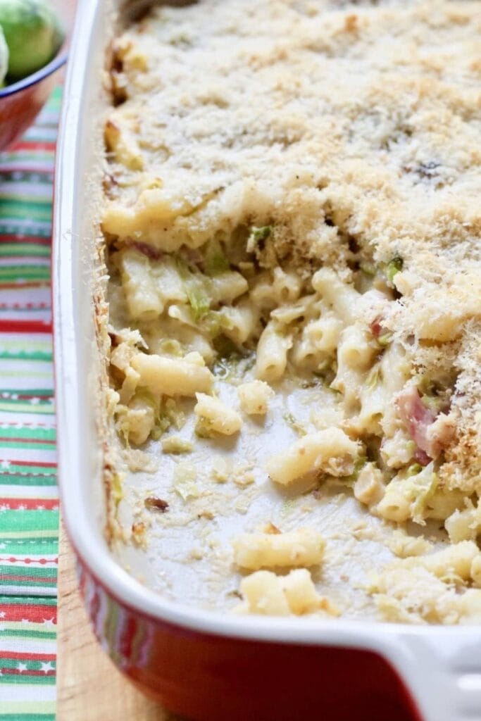 Brussels Sprouts, Bacon & Chestnuts Macaroni Cheese