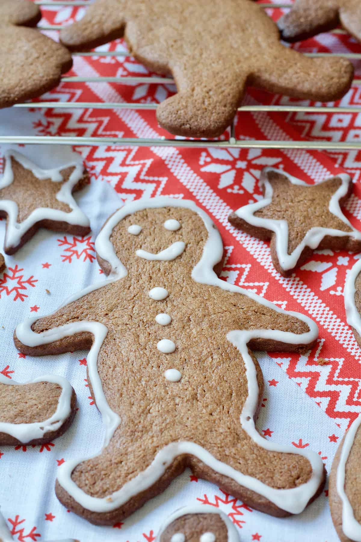 Iced gingerbread man biscuit.