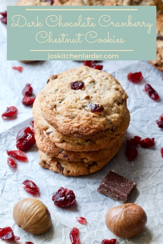 Dark Chocolate Cranberry Chestnut Cookies