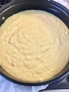 Gluten-Free Orange and Almond Cake - cake batter in the tin ready for the oven