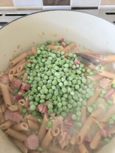 One Pot Leftover Ham and Pea Pasta