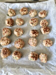 Easy Lamb Kofta Meatballs - seared on the pan and ready for the oven