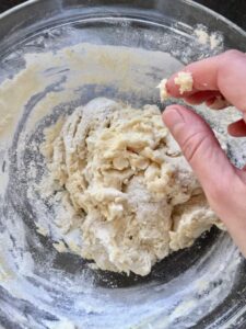 Easy Flatbread (No Yeast) - dough being mixed by hand