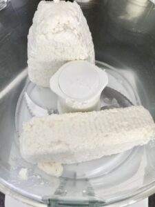 curd cheese in a food processor
