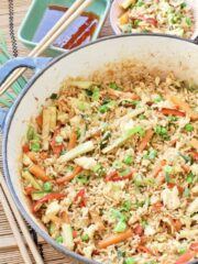 Vegetable Egg Fried Rice in a pan