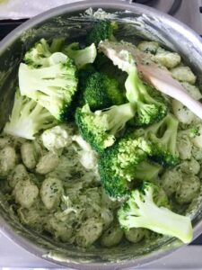 Broccoli added to gnocchi