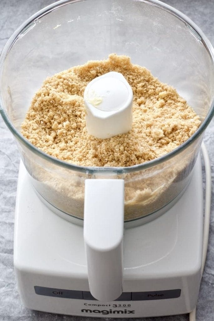 Crumble in the food processor.