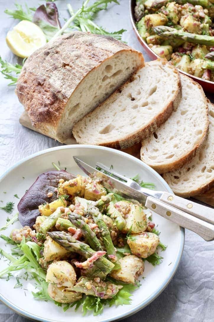 Warm Potato Asparagus Salad with Lentils Jo's Kitchen Larder