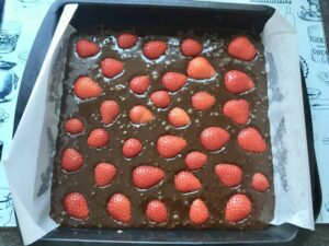 Brownies ready for the oven.