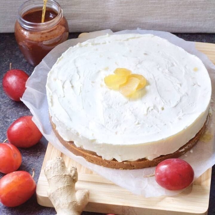 Easy No Bake Stem Ginger Cheesecake Jo's Kitchen Larder