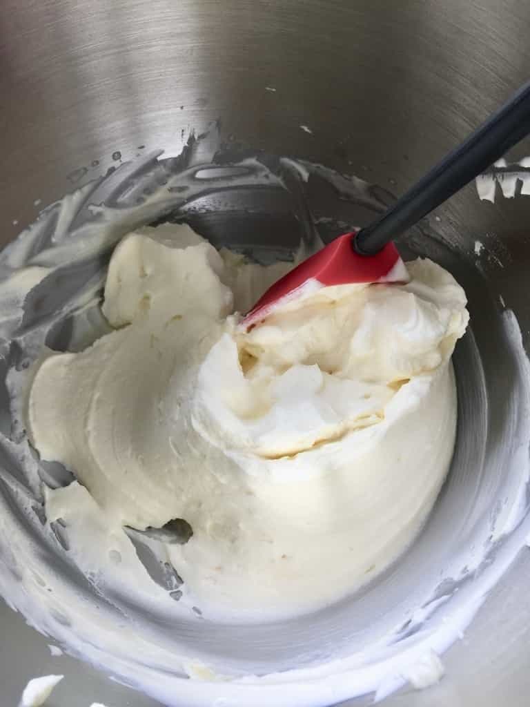 Cream cheese mixture in a bowl.