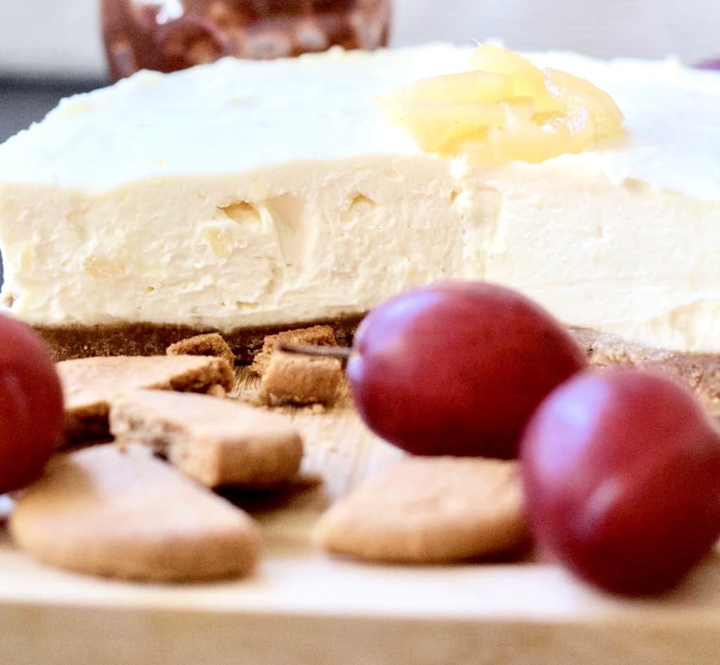 Easy No Bake Stem Ginger Cheesecake Jo's Kitchen Larder