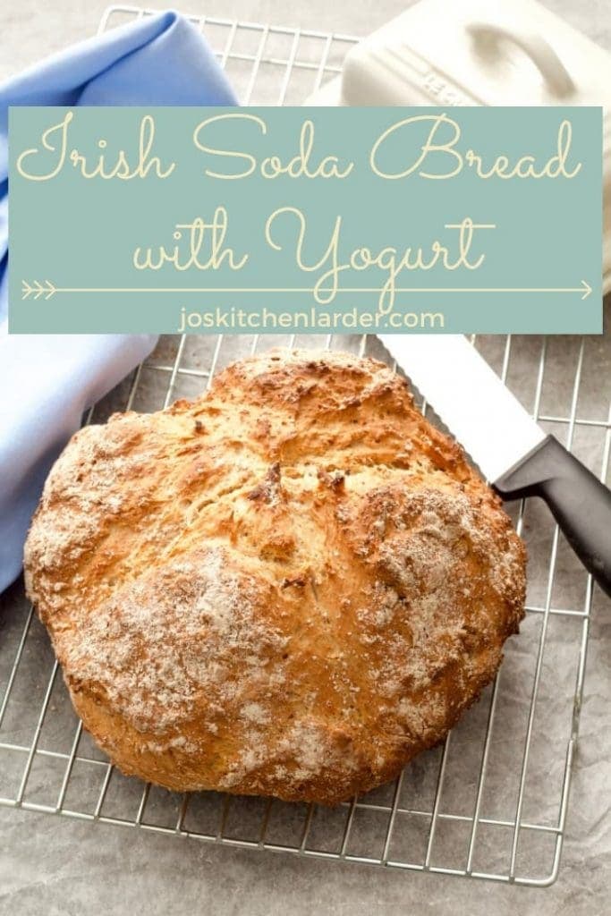 Soda bread on a cooling rack.