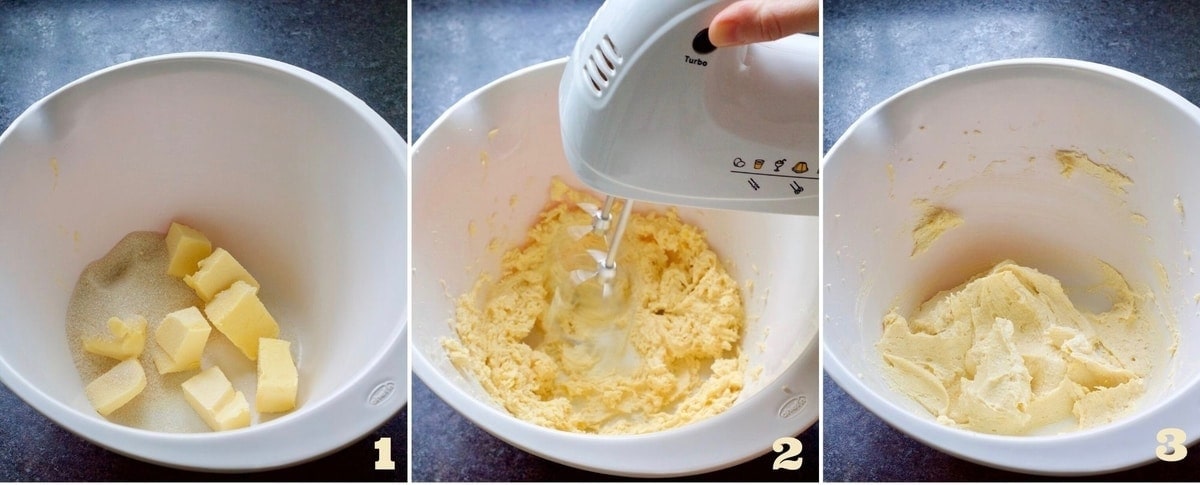 Creaming butter & sugar with hand blender.