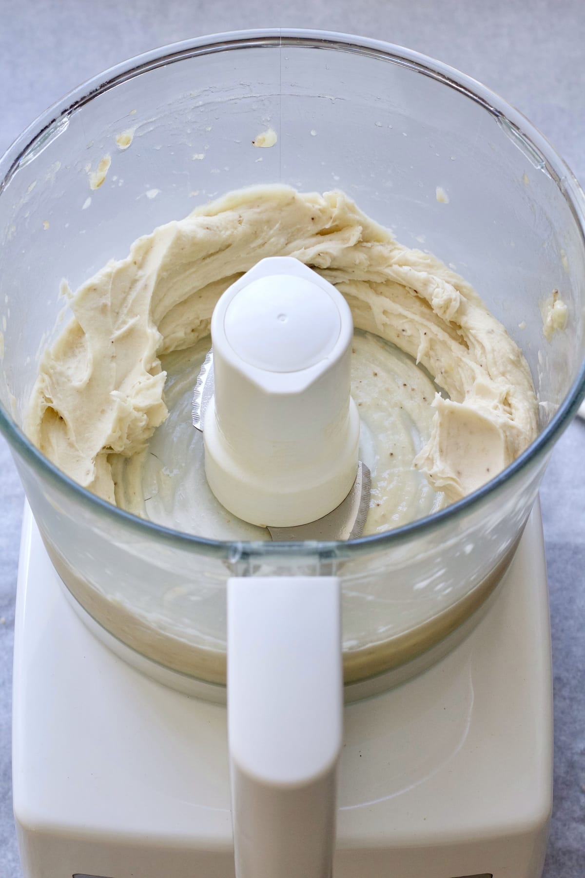 Smooth ice cream in a food processor.