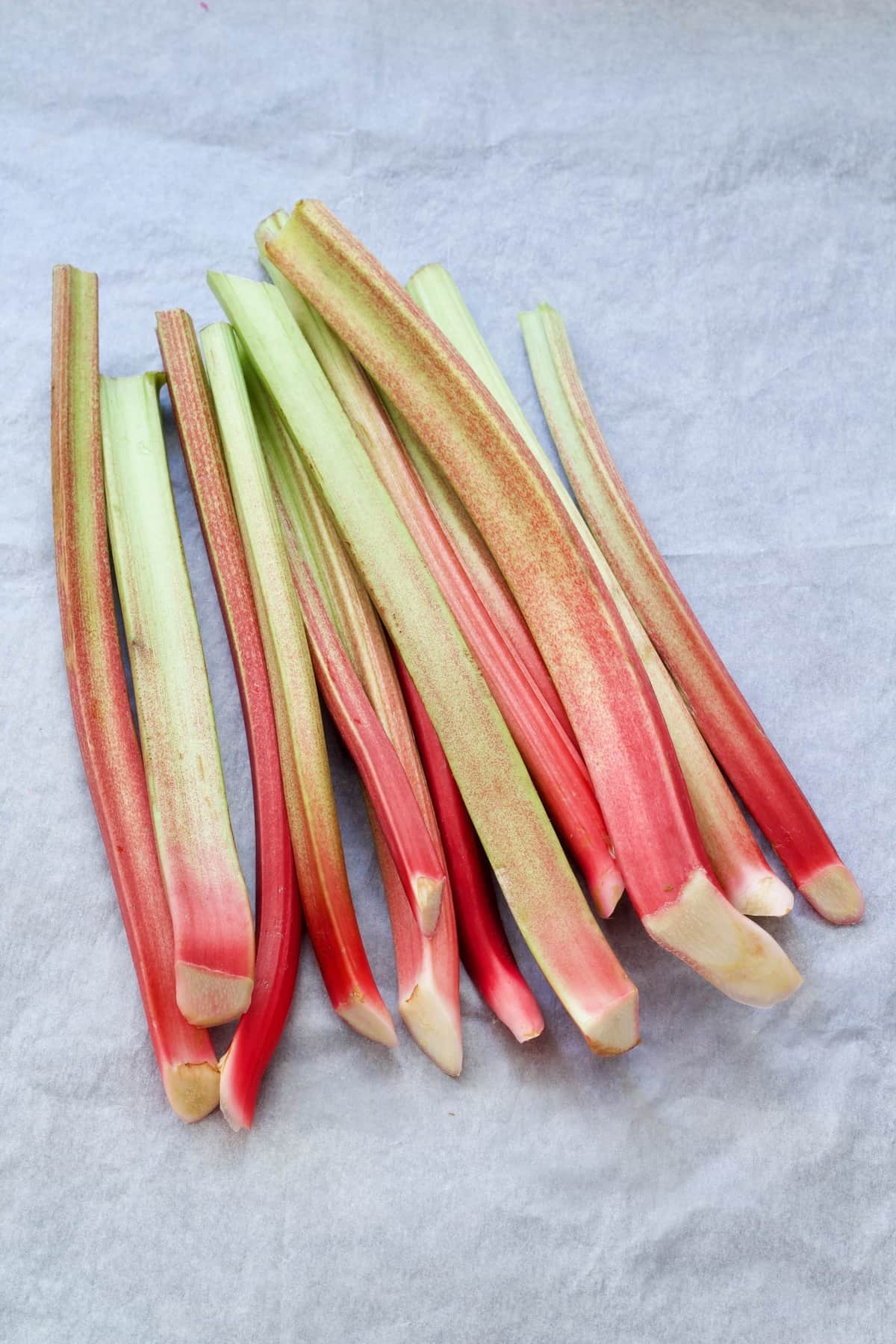 Bunch of rhubarb stalks.