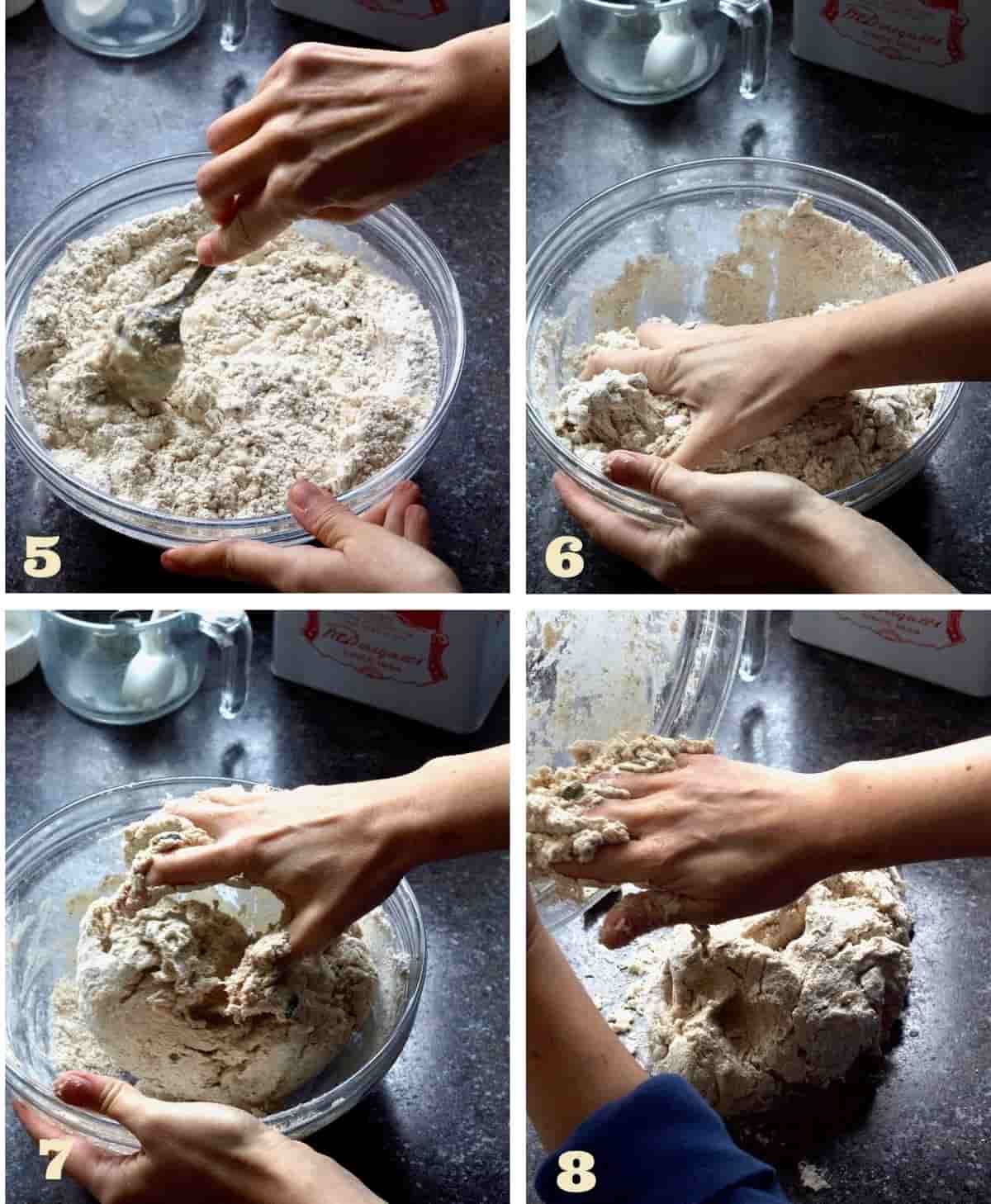 Preparation of dough for vegan soda bread.