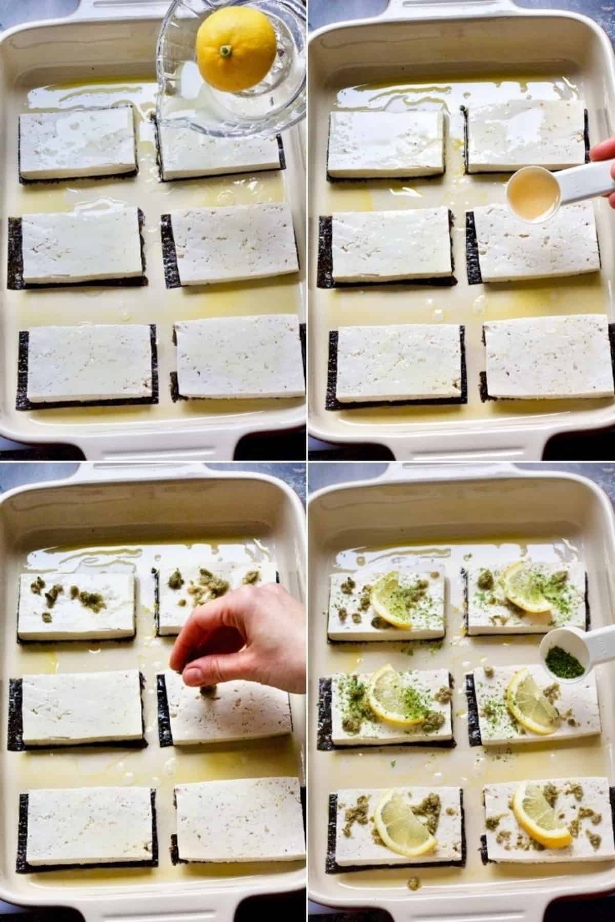 Tofu fish preparation process.