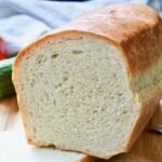 Close up of cut white bread.