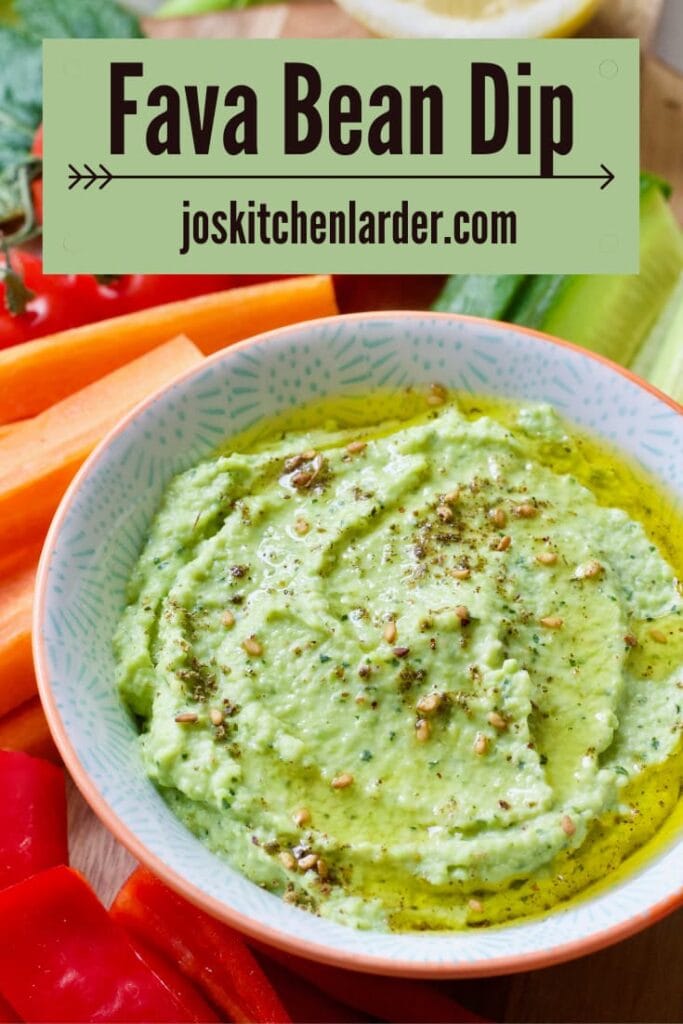 Fava bin dip in a bowl close up.