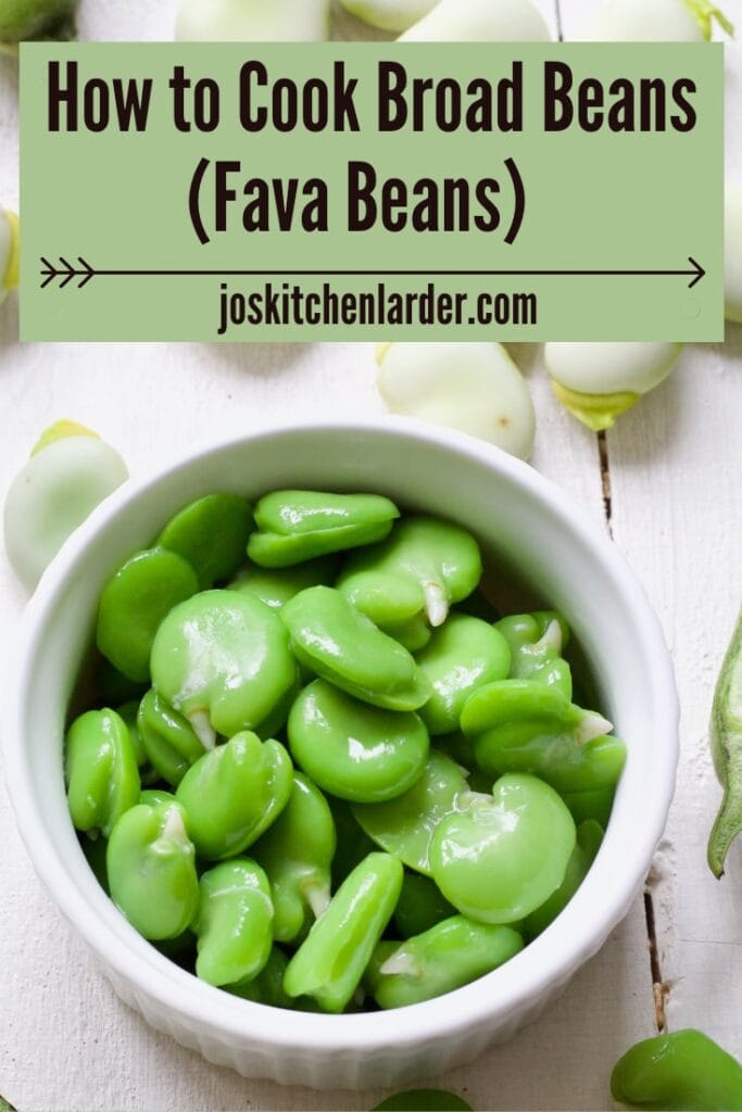 Double podded broad beans in a bowl.