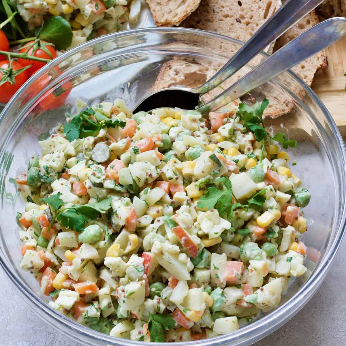 Russian Salad or Olivier Salad (Vegan) - Jo's Kitchen Larder 