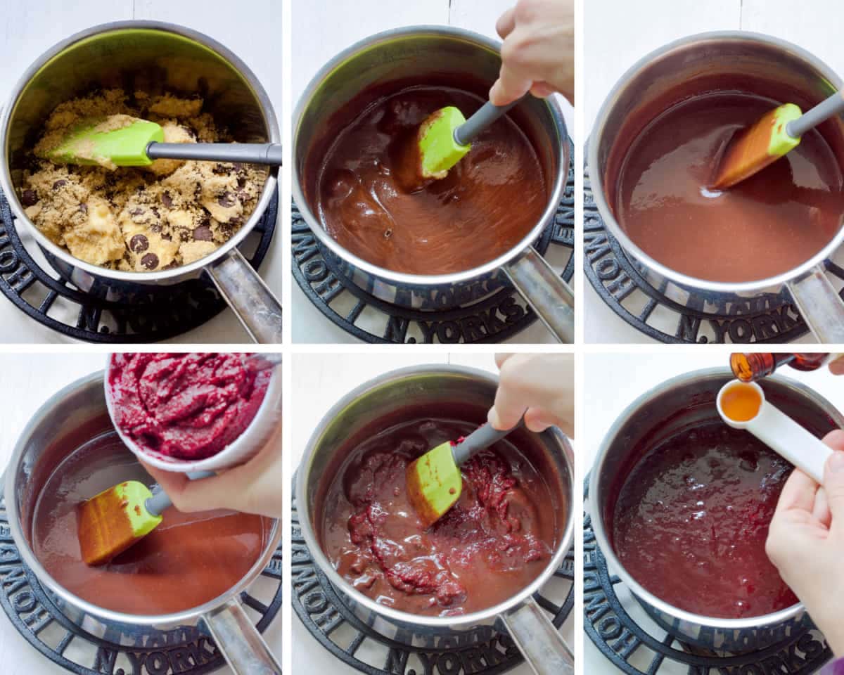 Process of preparing chocolate beetroot mixture.