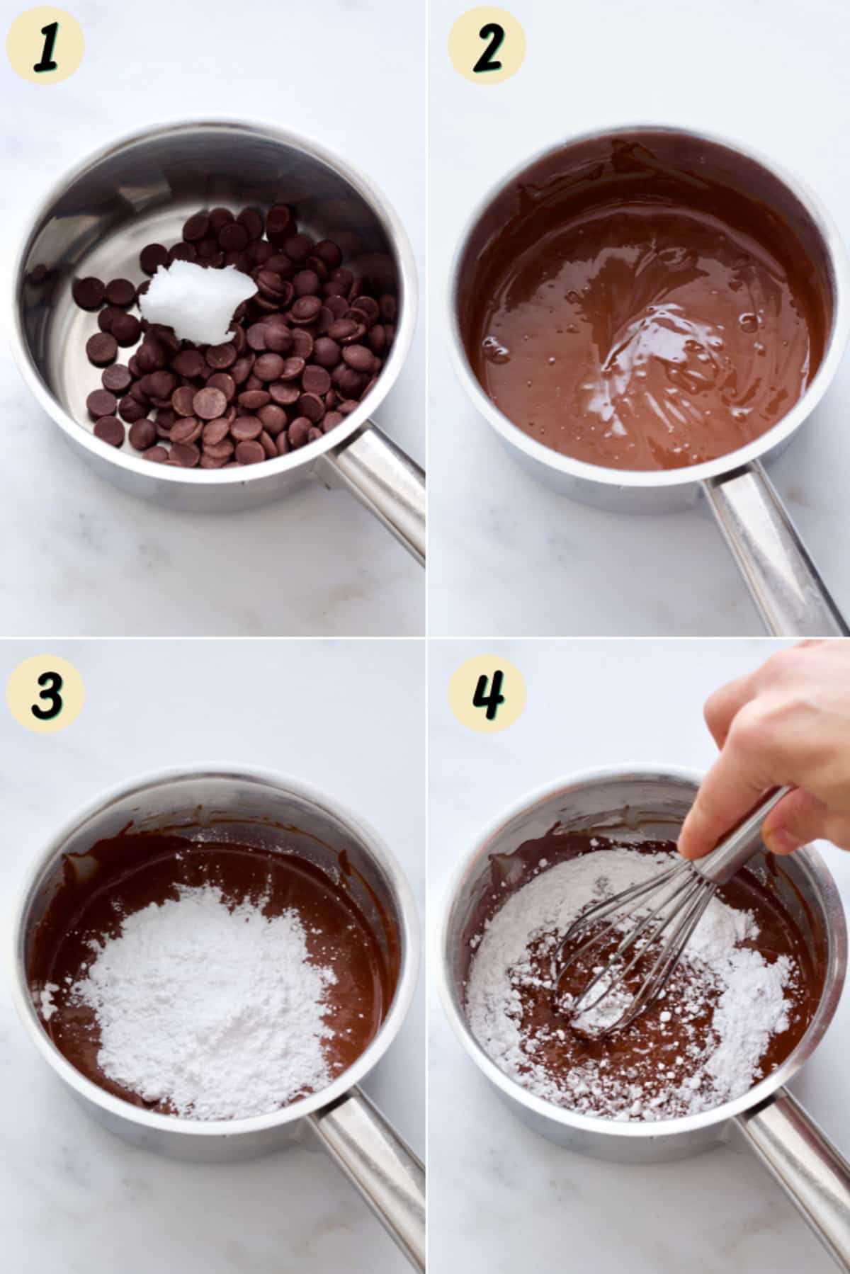 Making chocolate ganache.