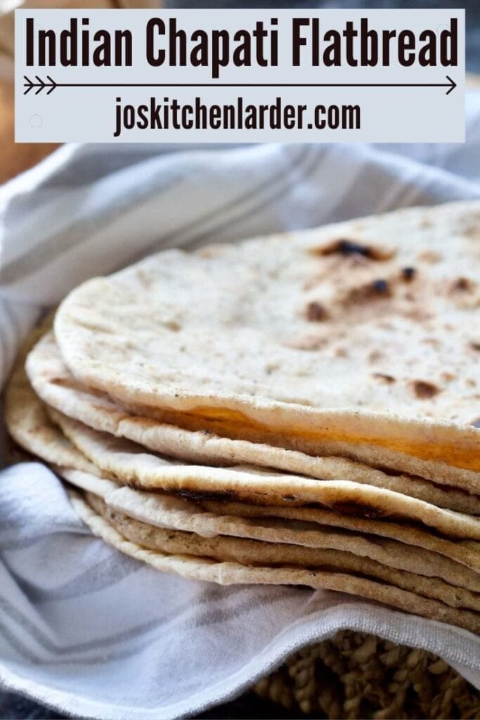 Pile of Indian chapati flatbreads shown from the side.