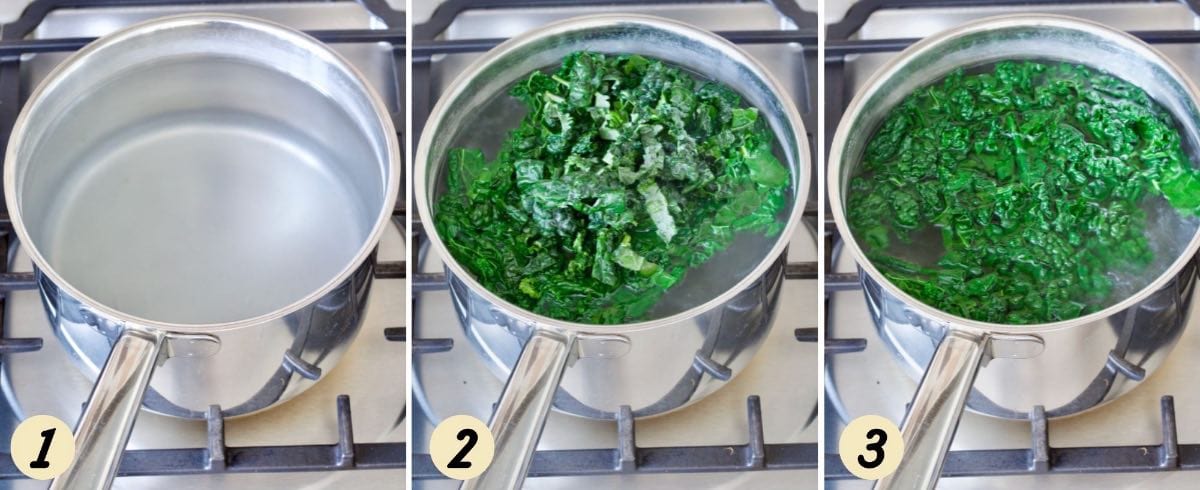 Boiling cavolo nero.