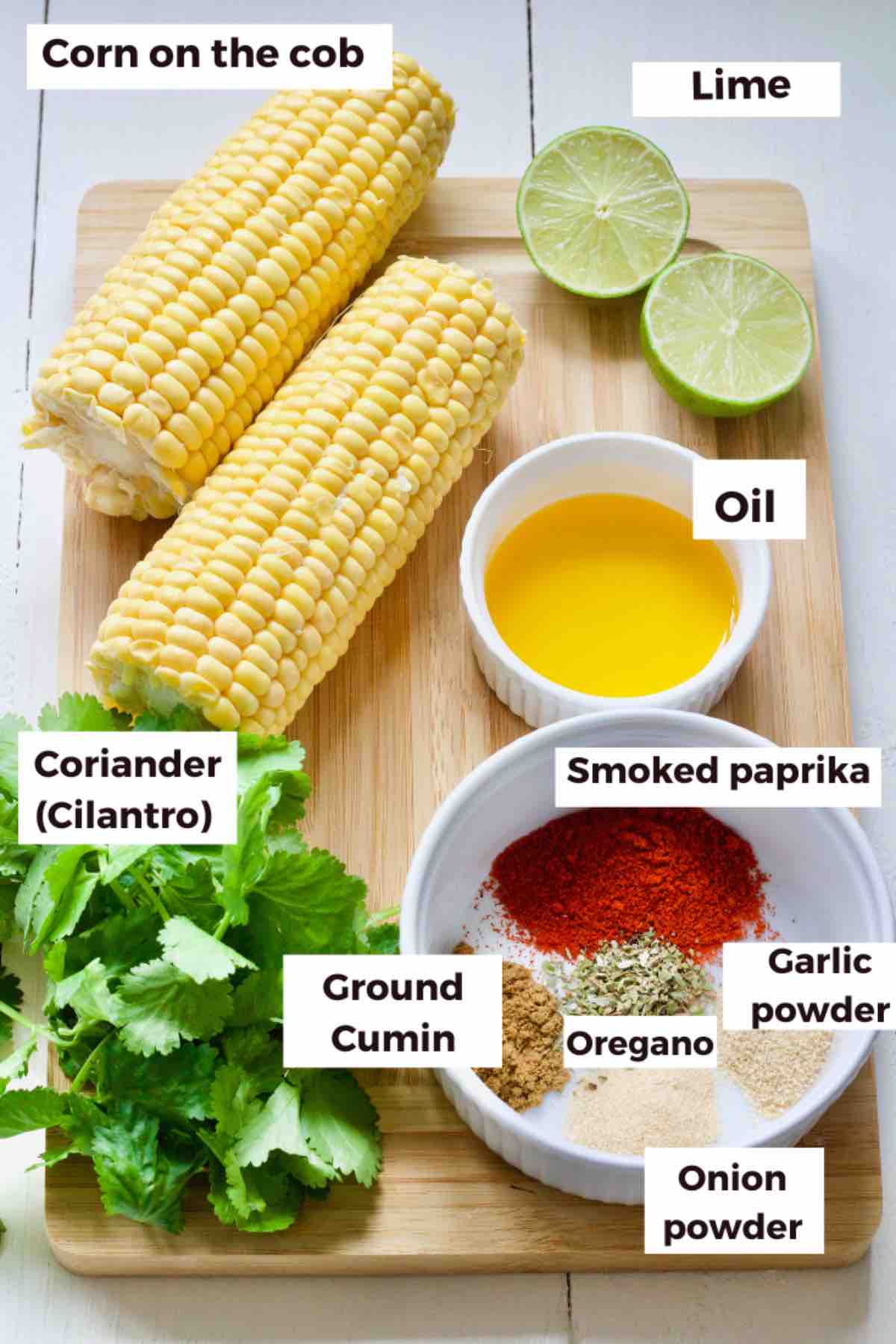 Ingredients for making corn ribs.