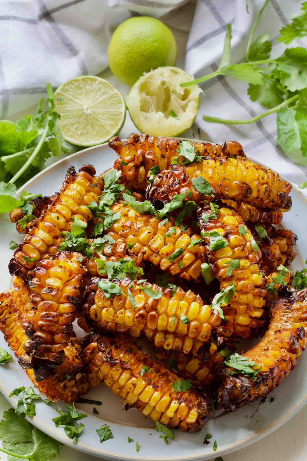 Plate full of corn riblets.