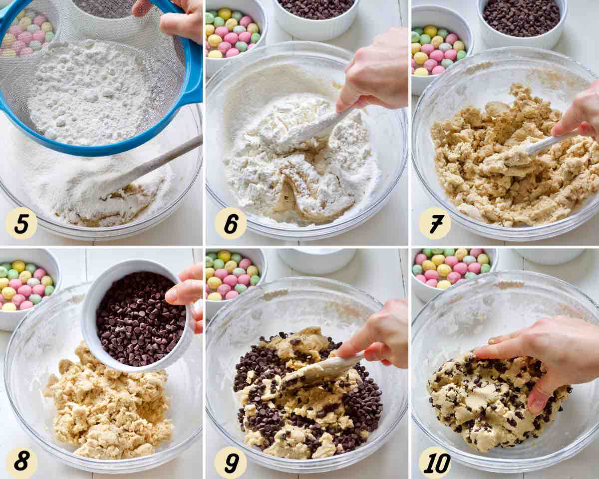 Process of making cookie dough.