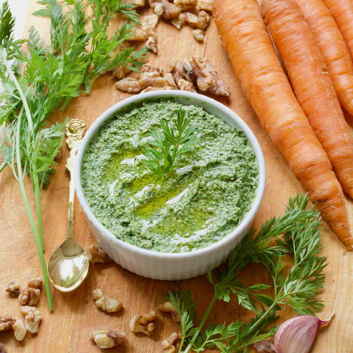 Carrot Top Pesto (ZeroWaste Recipe) Jo's Kitchen Larder