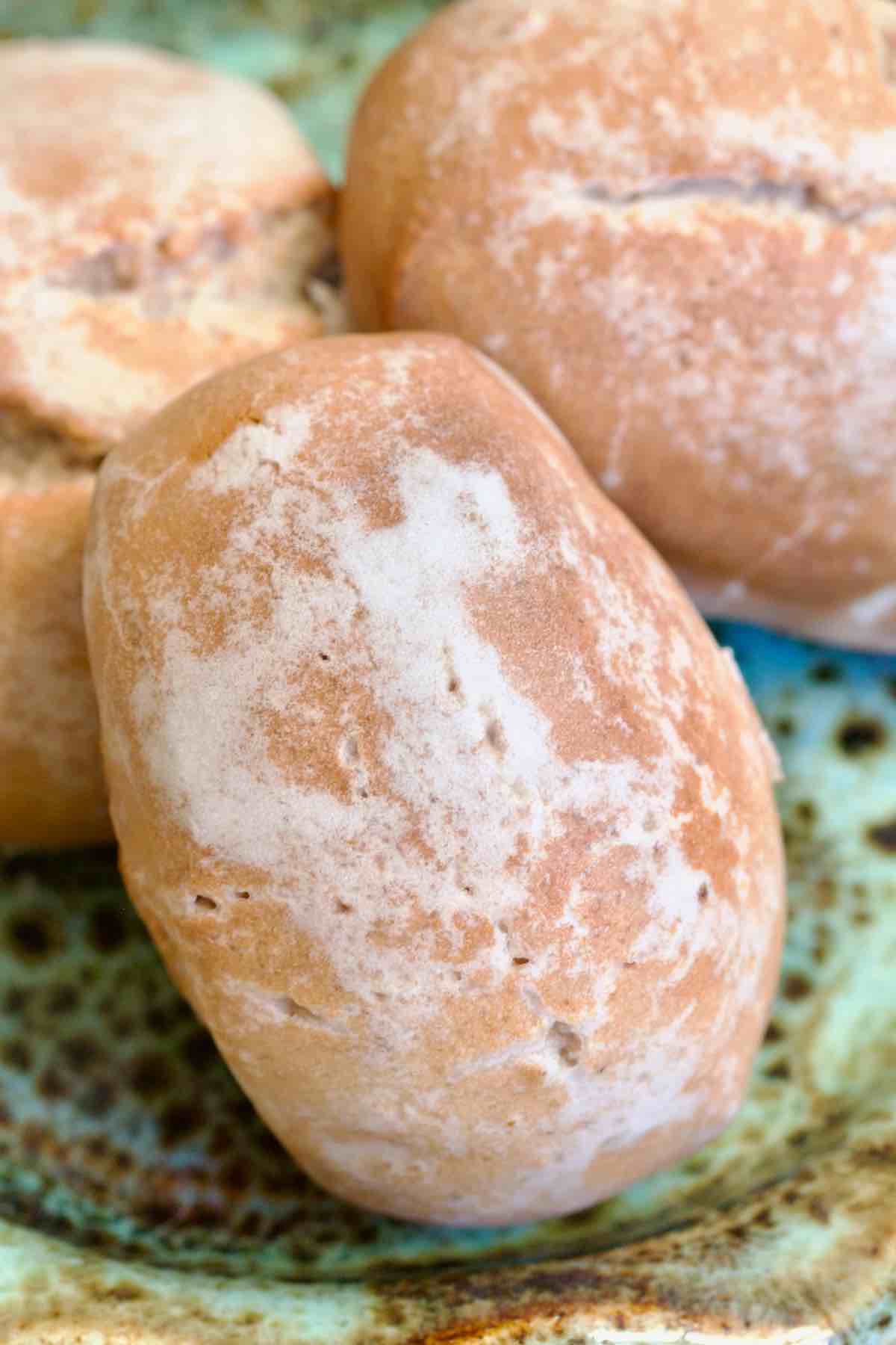 Super close up on a gingerbread cookie.