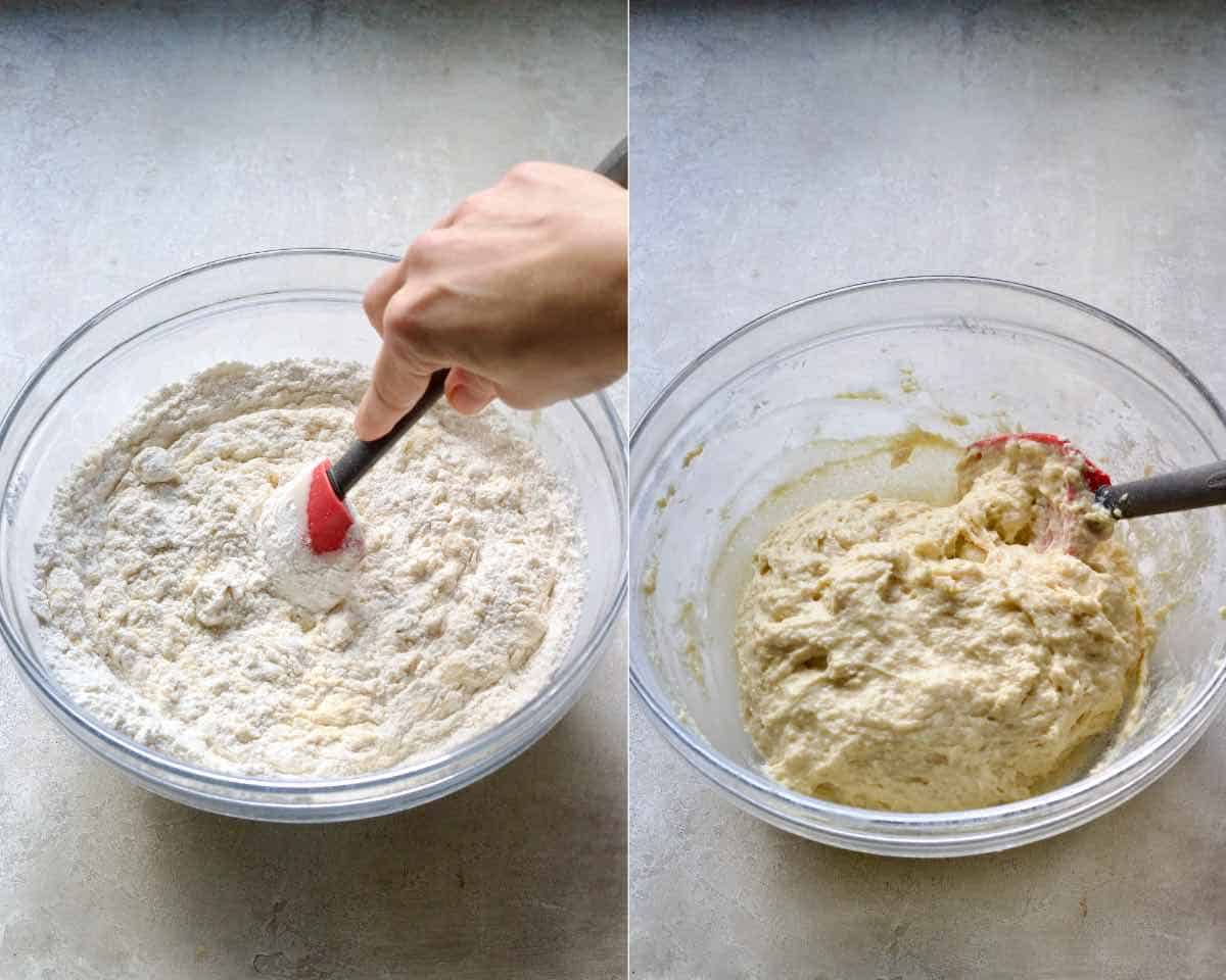 Dough mixing.