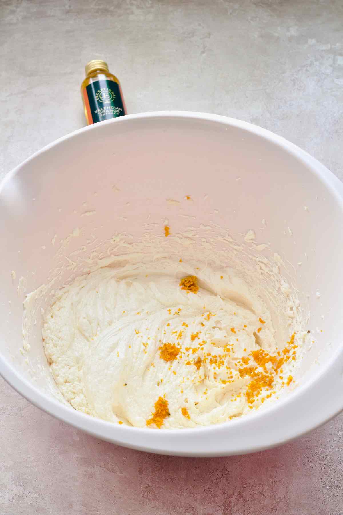 Orange zest added to butterfly cake batter.