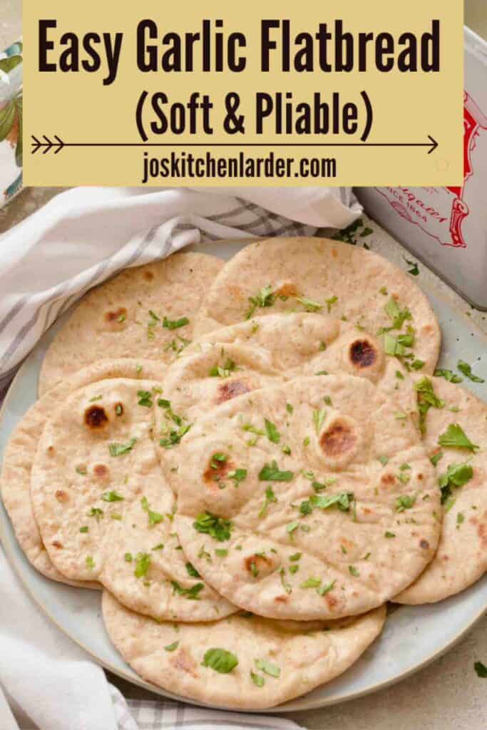 Flatbreads on a plate view from the top.