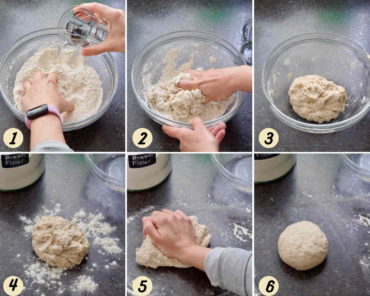 Making paratha dough.
