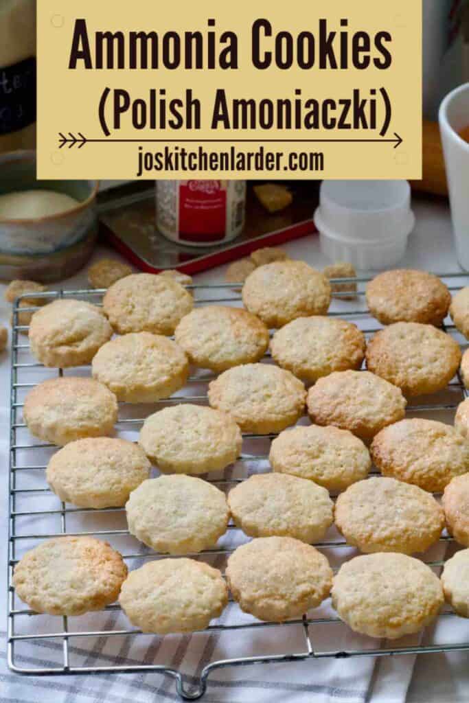 Ammonia cookies on a cooling rack.
