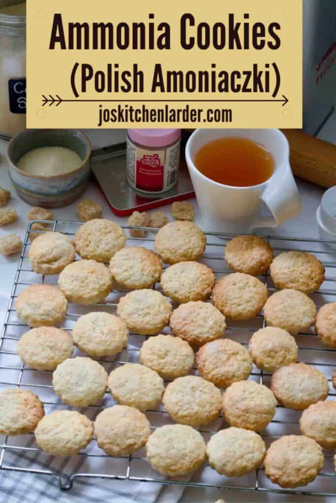 Ammonia cookies on a cooling rack.