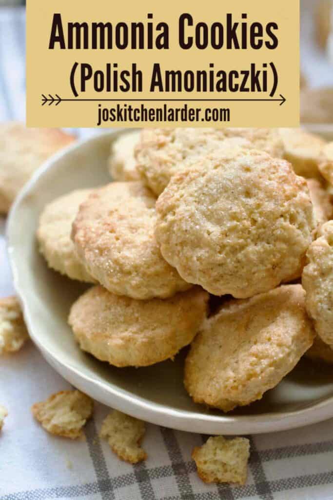 Small plate with a pile of ammonia cookies.