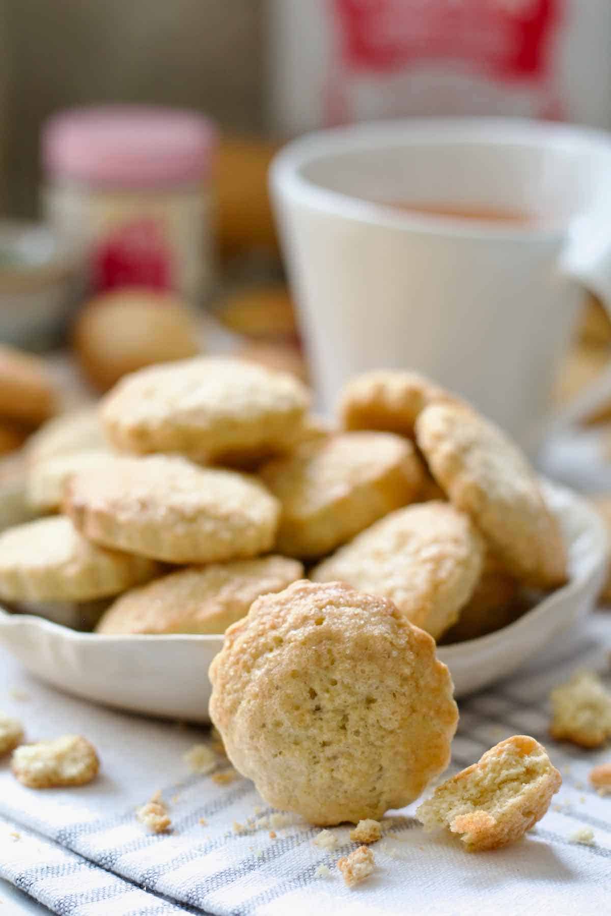 Ammonia cookie standing on its edge.