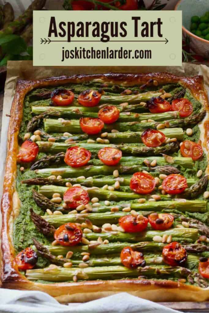 Full asparagus tart straight out of the oven.