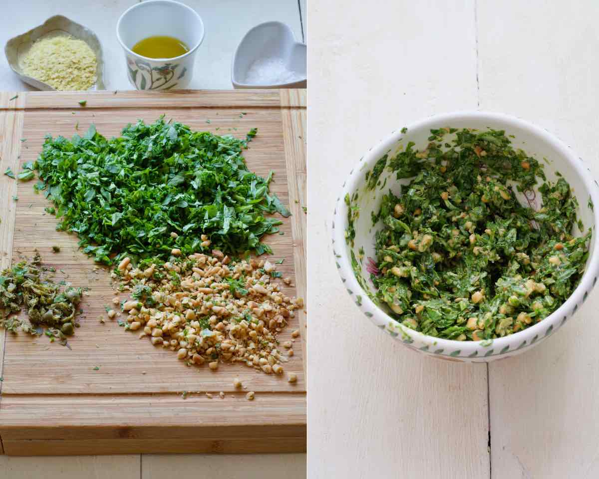 Process of making rocket salsa.